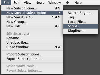 File Menu:New Special Subscription...:Script... File Menu:New Special Subscription...:Script...